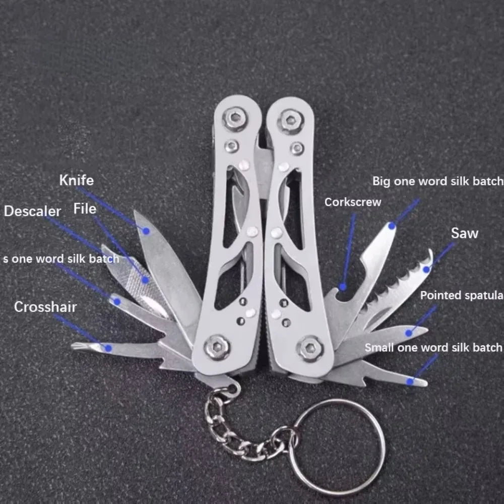 Folding Multi-Tool Pliers - Stainless Steel Camping Tool for Outdoor Utility