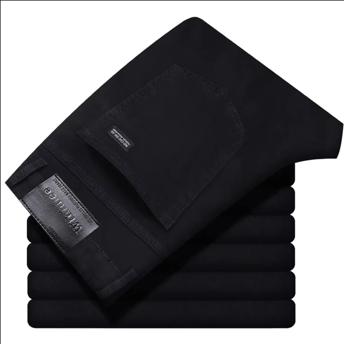 Men's Straight Stretch Jeans - Classic Casual Denim Pants