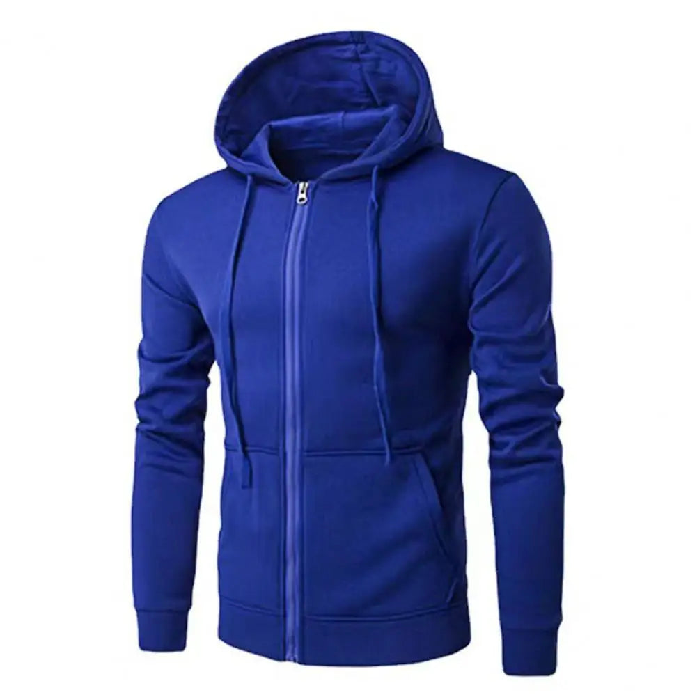 Men's Zip Hoodie - Slim Fit Casual Sweatshirt Jacket - Blue