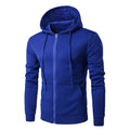 Men's Zip Hoodie - Slim Fit Casual Sweatshirt Jacket - Blue
