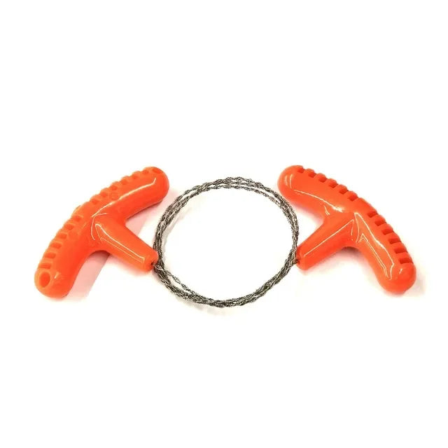 Portable Wire Saw - Manual Cutting Tool for Camping Kits - Red