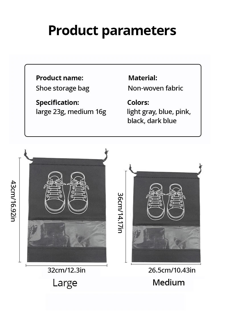 Travel Shoe Storage Bags – Waterproof 5-Piece Packing Protection