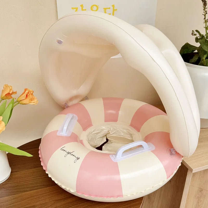 Inflatable Pool Float Seat - Swim Ring with Sunshade Option