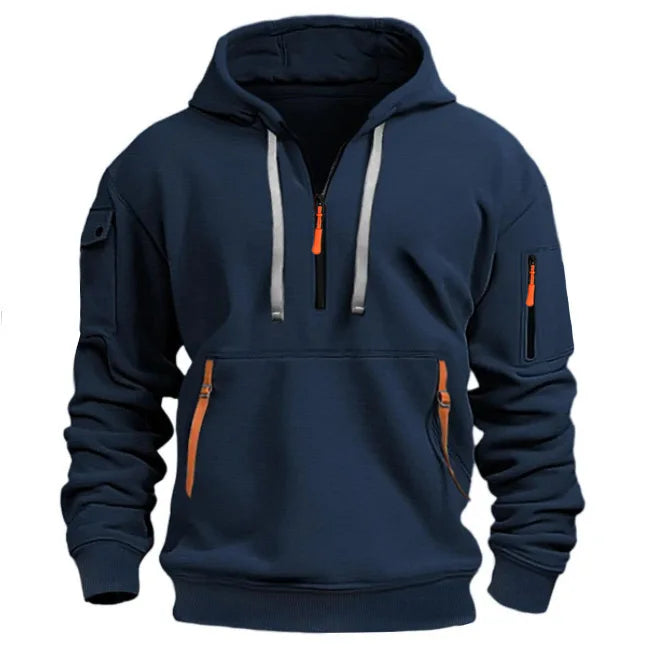Men's Zip Hoodie - Long Sleeve Pullover with Arm Pocket - Style 6