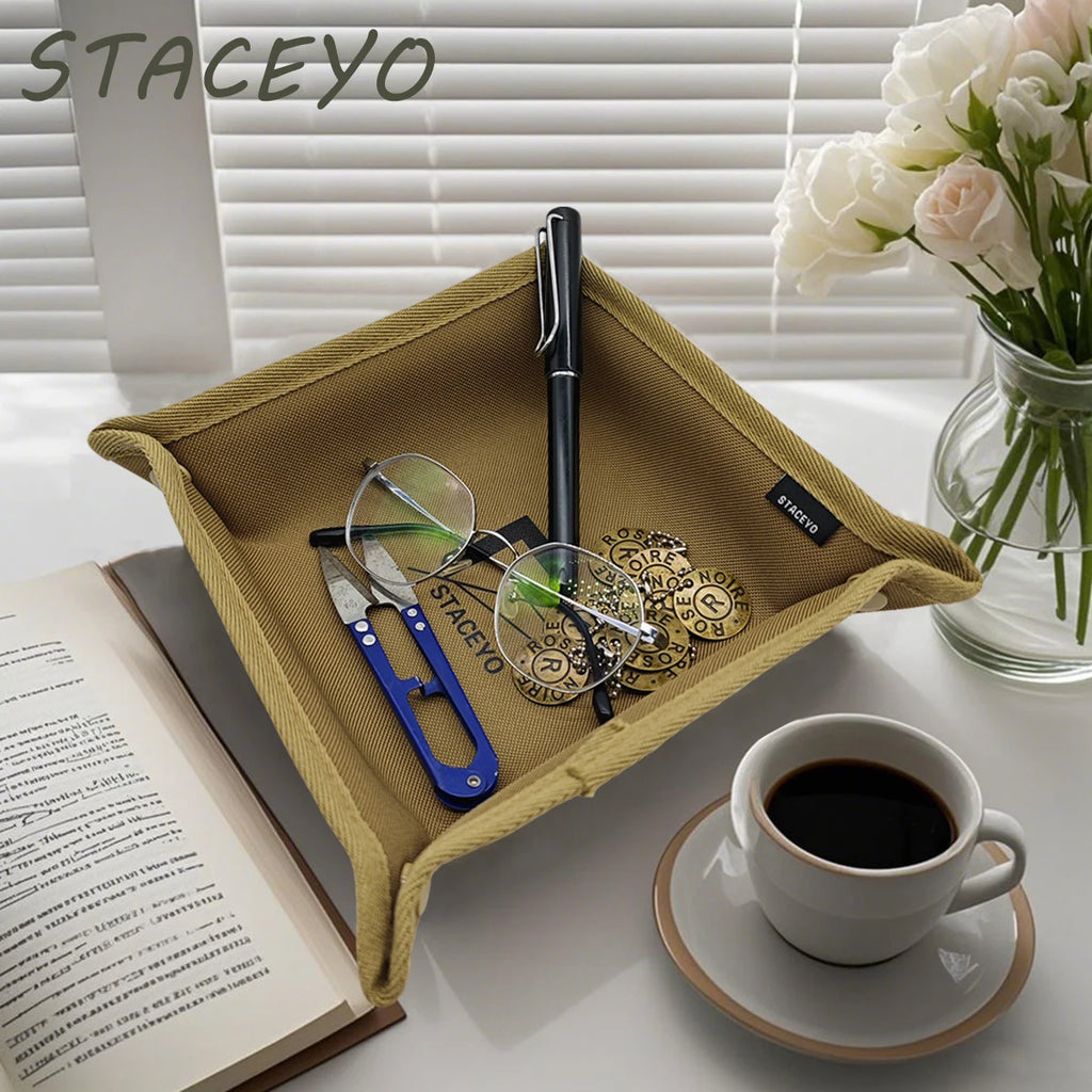 Foldable Storage Tray - Oxford Fabric Desktop Organizer