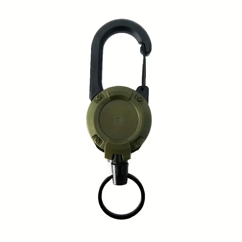 Retractable Badge Reel Keychain - Carabiner Clip for Travel - 1 Piece Green