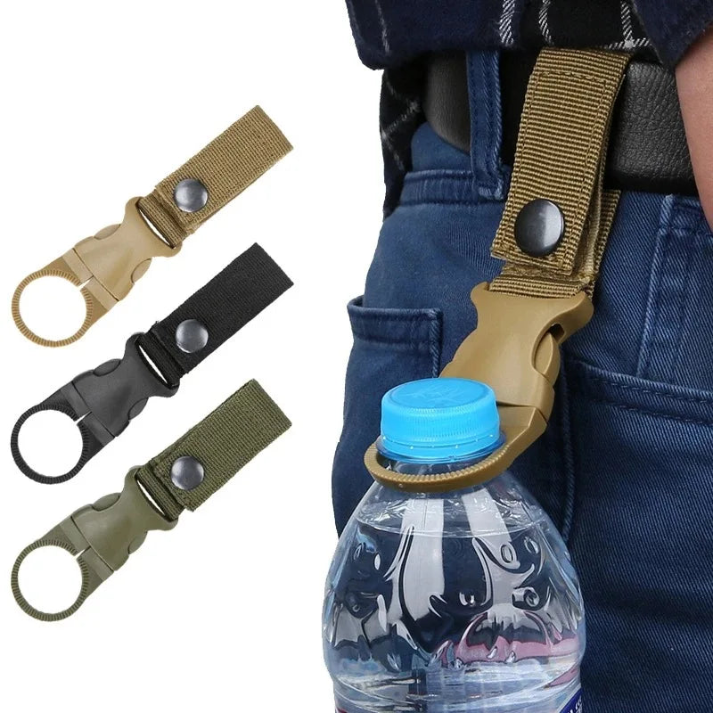 Nylon Water Bottle Holder Clip - Backpack Strap Hook