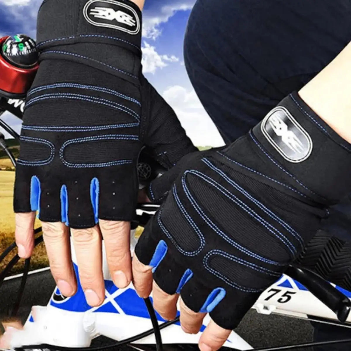 Weight Lifting Gloves - Wristband Pair for Gym Training