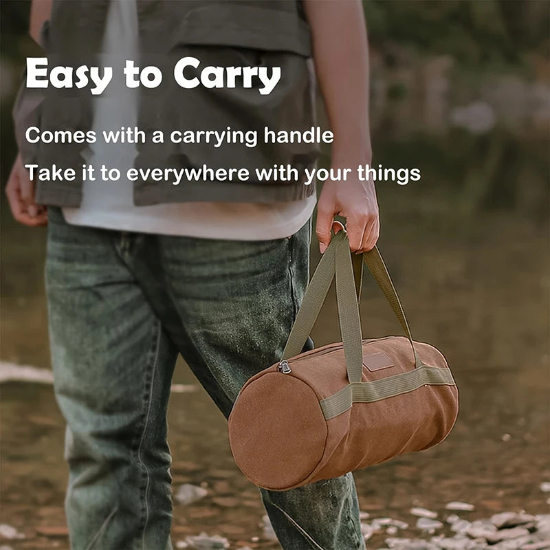Tent Stake Storage Bag - Canvas Camping Peg Holder