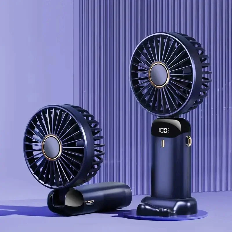 Handheld Personal Rechargeable Fan LED - For Desk or Travel Use