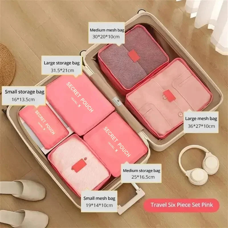 Waterproof Packing Cube Set – 6-Piece Luggage Organization Kit