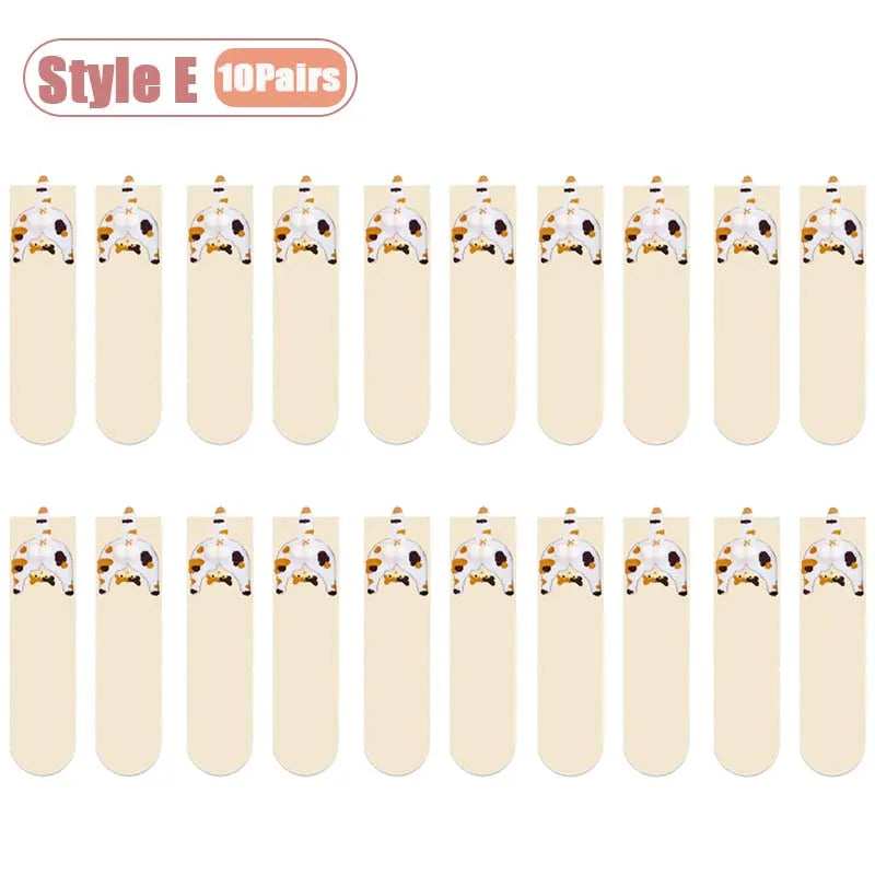 Cartoon Cat Mid-Calf Socks - Cozy Novelty Sock Packs