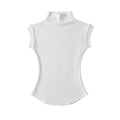 Sleeveless Turtleneck Top - Slim Fit Summer Tee - White