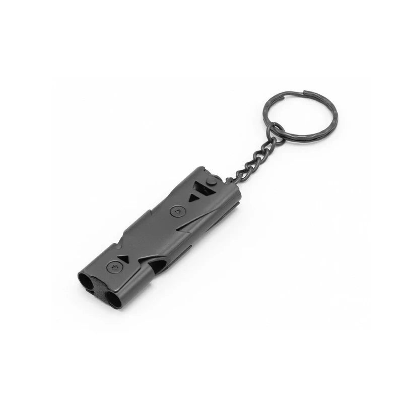 Double-Tube Whistle - Steel Signal Tool for Outdoor Kits