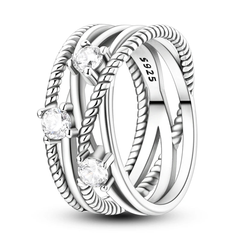 Zircon Geometric Ring - Minimalist Silver-Color Jewelry - Style Kjr112