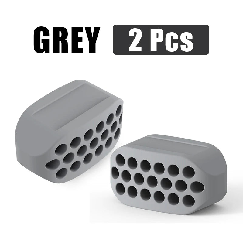 Silicone Jaw Exercise Ball - General Fitness Accessory - Gray - 2 Pieces