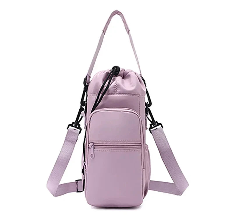 Crossbody Insulated Tumbler Bag - Portable Water Bottle Pouch with Phone Pocket