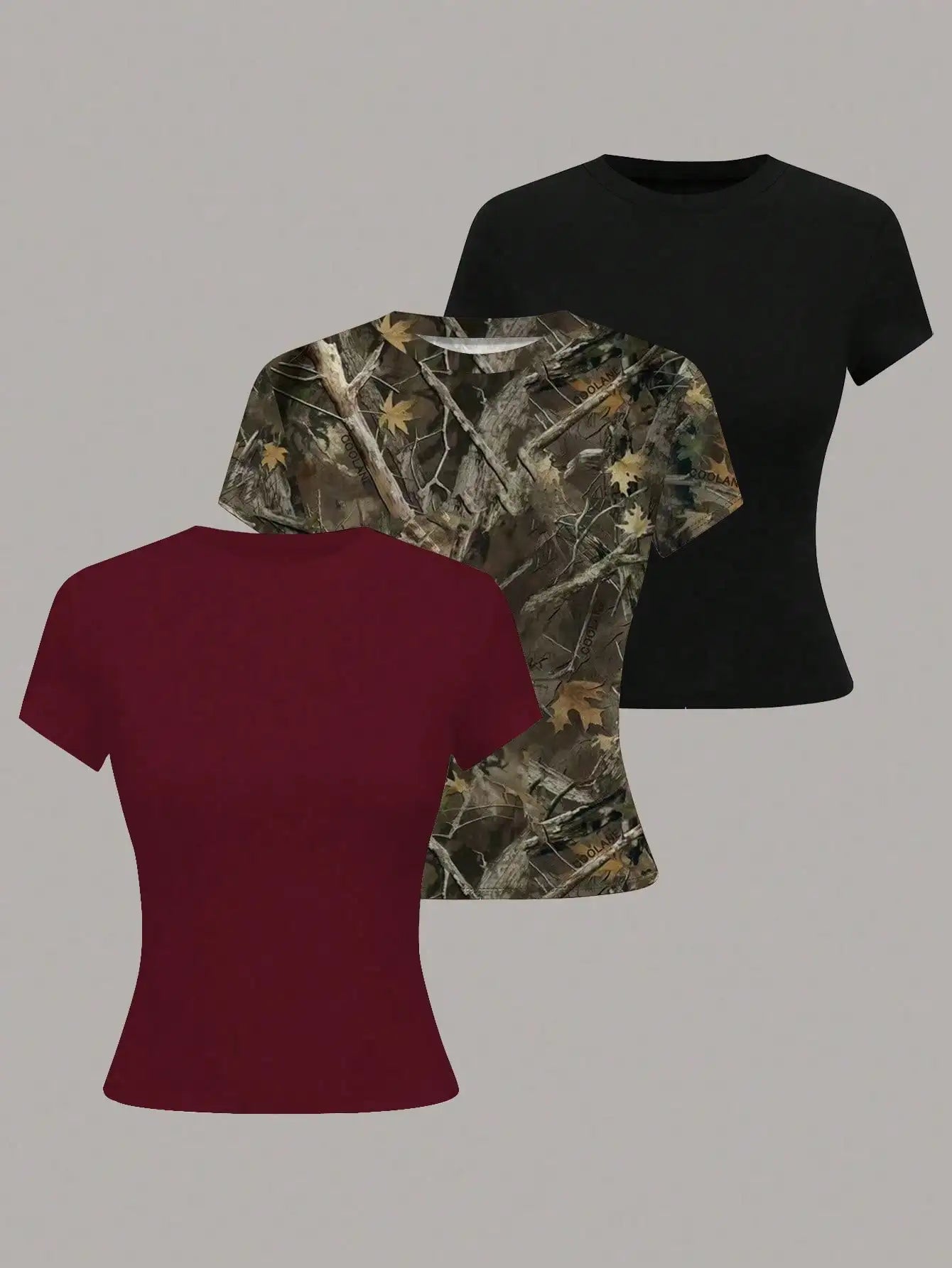 Women's Basic T-Shirt - Solid Short Sleeve Minimalist Top - Multicolor-5