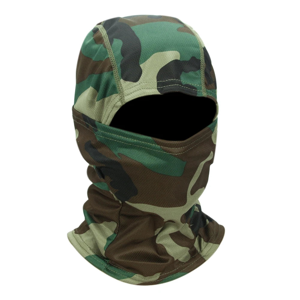 Printed Outdoor Balaclava - Lightweight Face Cover Scarf - Jungle Camouflageuflage
