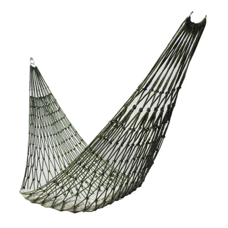 Nylon Camping Hammock - Portable Outdoor Tree Hammock - Army Green