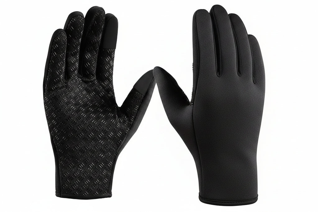 Touchscreen Gloves - Knit Pair for Driving and Hiking - Black