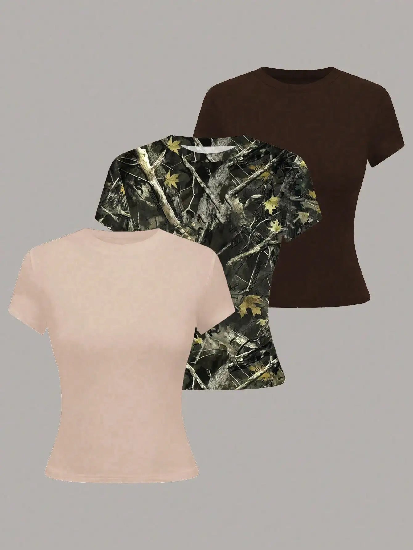 Women's Basic T-Shirt - Solid Short Sleeve Minimalist Top - Multicolor-8