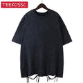 Oversized Cotton T-Shirt - Heavyweight Short Sleeve Tee - Black