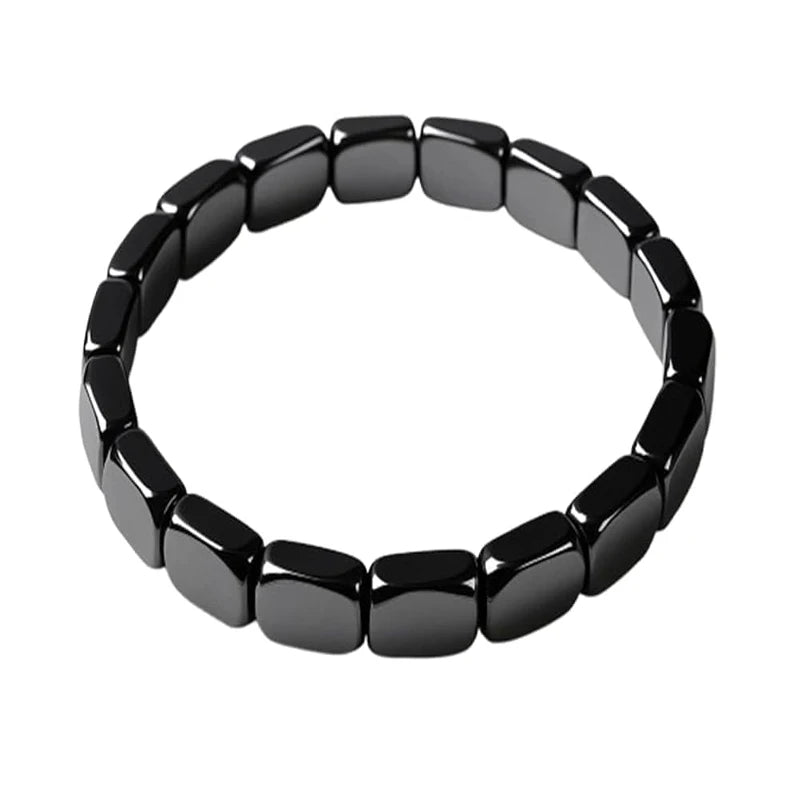 Hematite Beaded Bracelet - Men's Stretch Stone Jewelry