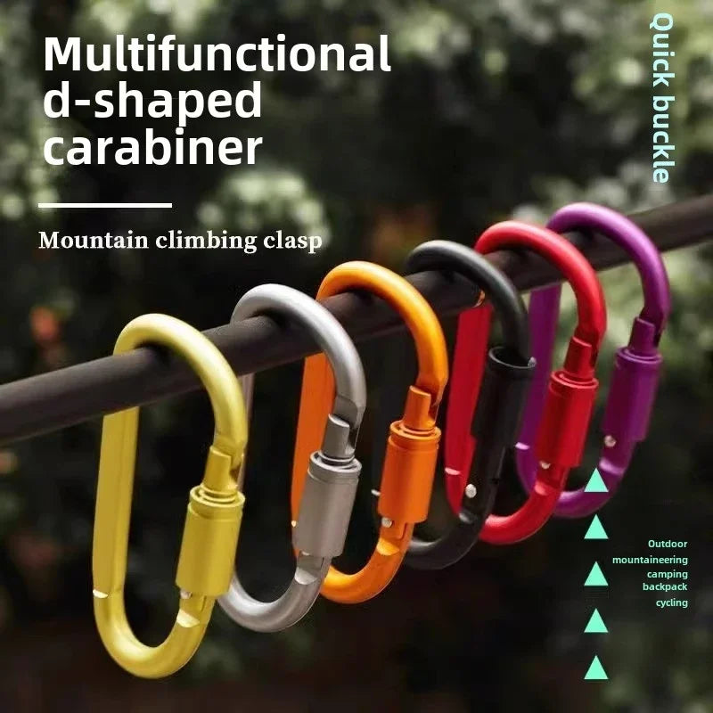 D-Shaped Carabiner Clips - Aluminum Keychain and Gear Links