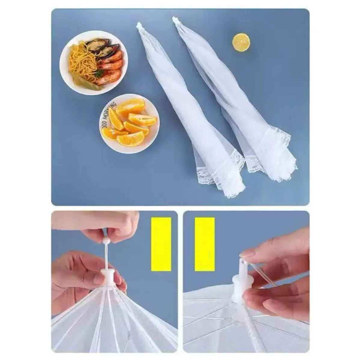 Food Cover Mesh Folding Washable - For Kitchen Storage and Prep