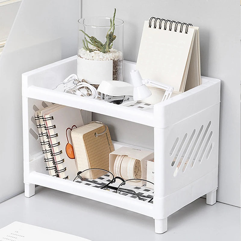 PP Desktop Double Layer Storage - For Desk and Office Organization
