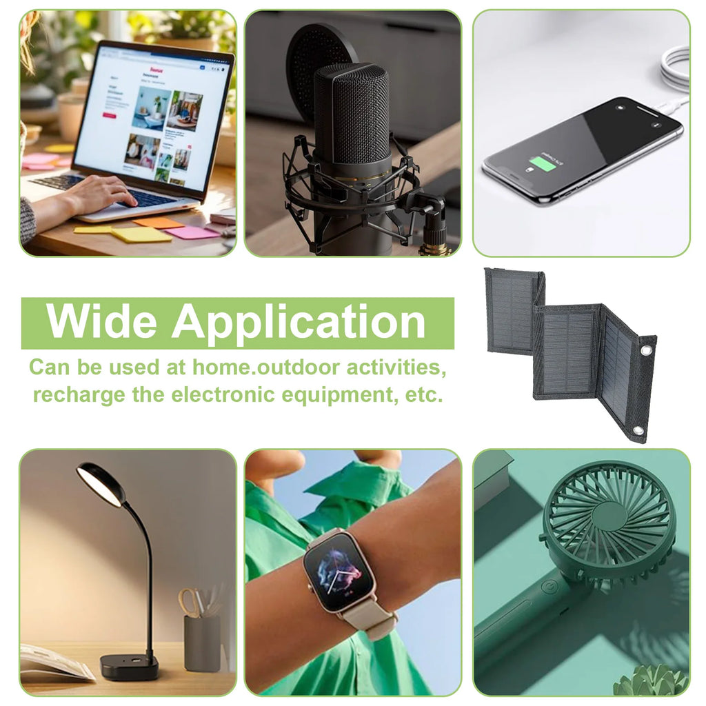 Foldable Solar Panel Charger - 20 W USB Power for Travel