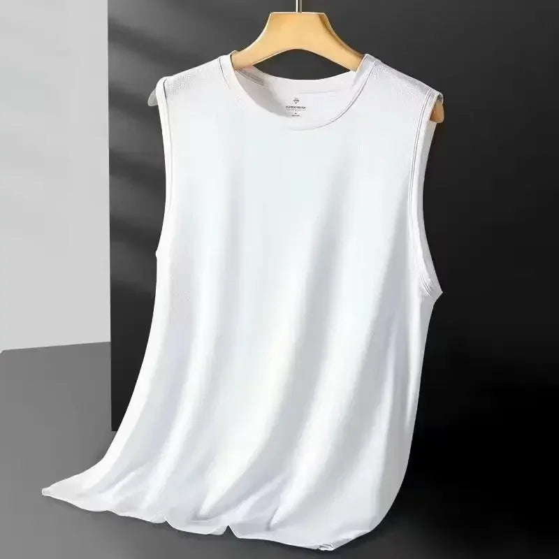Men's Mesh Tank Top - Lightweight Sleeveless Casual Shirt - White