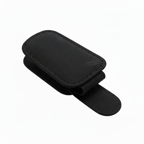 Car Visor Sunglasses Holder - Clip Case for Glasses and Cards - Black