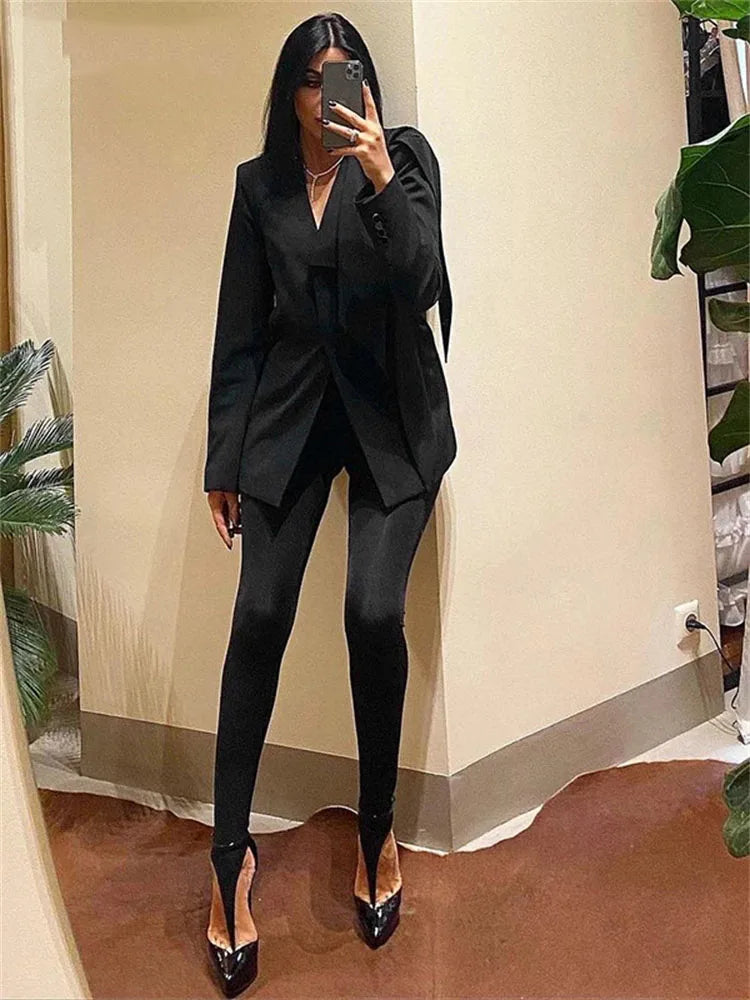 Women's Black High-Waist Leggings - Stretch Skinny Pants