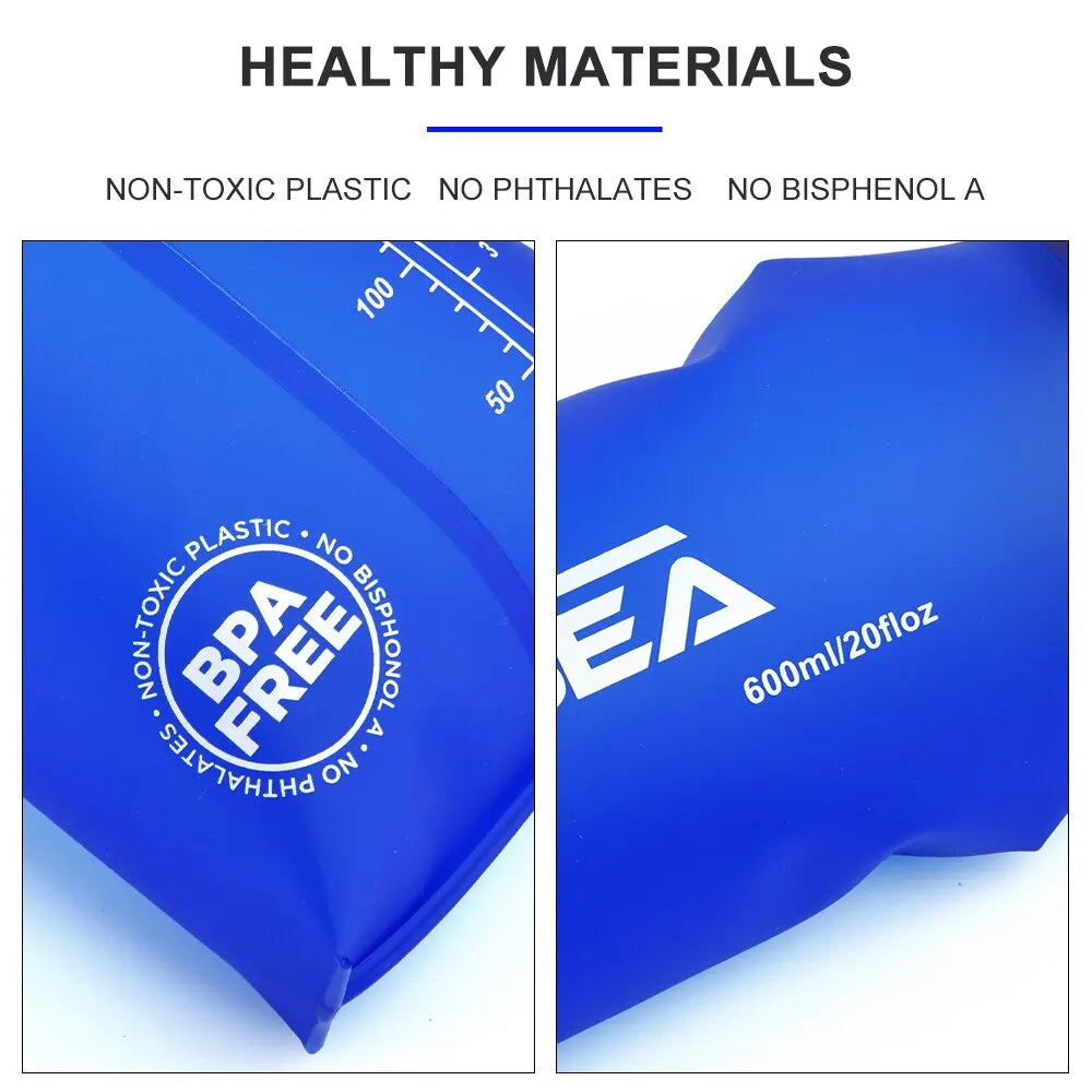 Soft Folding Water Bottle - 600 mL Outdoor Hydration Flask