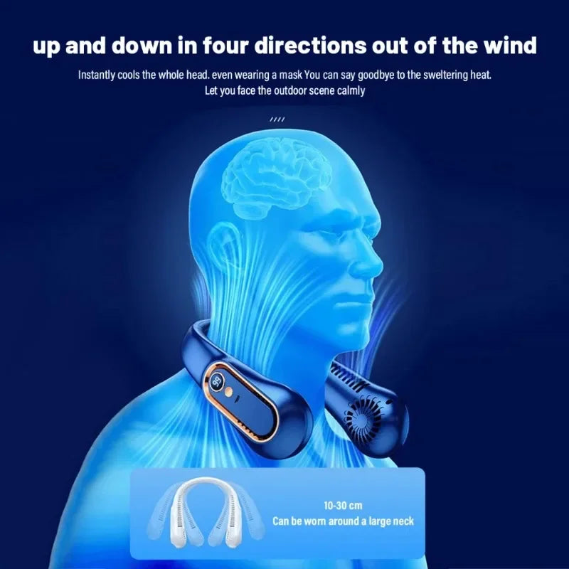Wearable Neck Fan - USB Rechargeable Bladeless Personal Fan