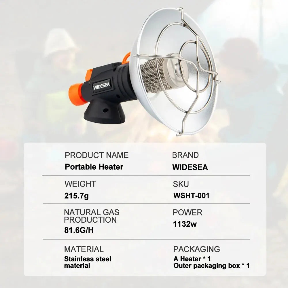 Portable Camping Heater - Steel Stove Attachment for Outdoor Use