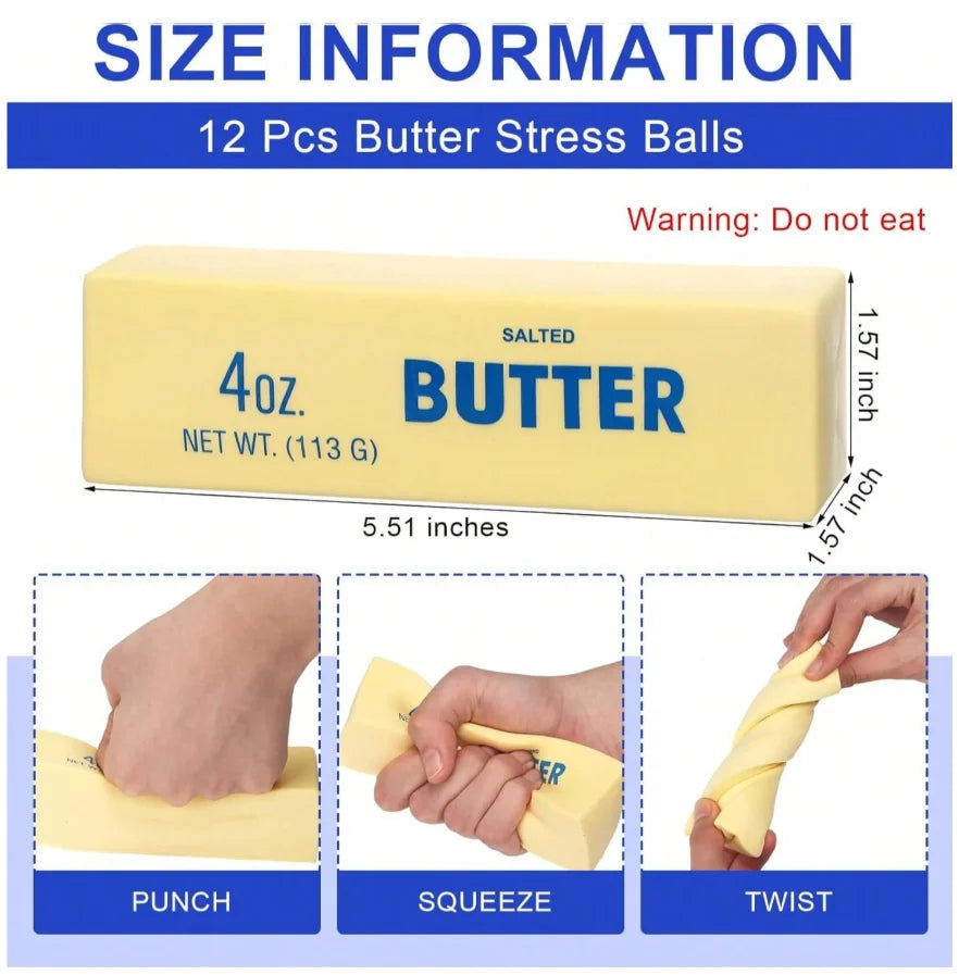 Butter Squeeze Toy - Realistic Food Fidget Set