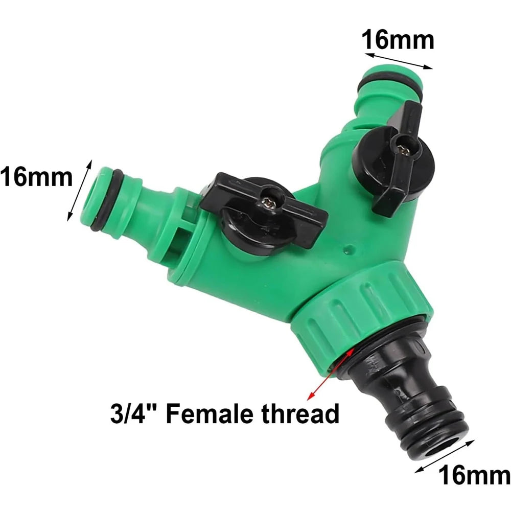 Garden Water Splitter - Two-Way Faucet Hose Connector