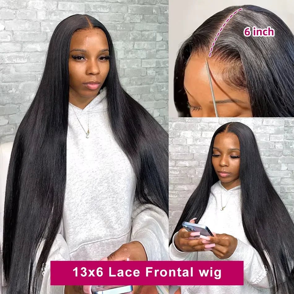 Straight Lace Front Wig - Human Hair Natural Color Wig