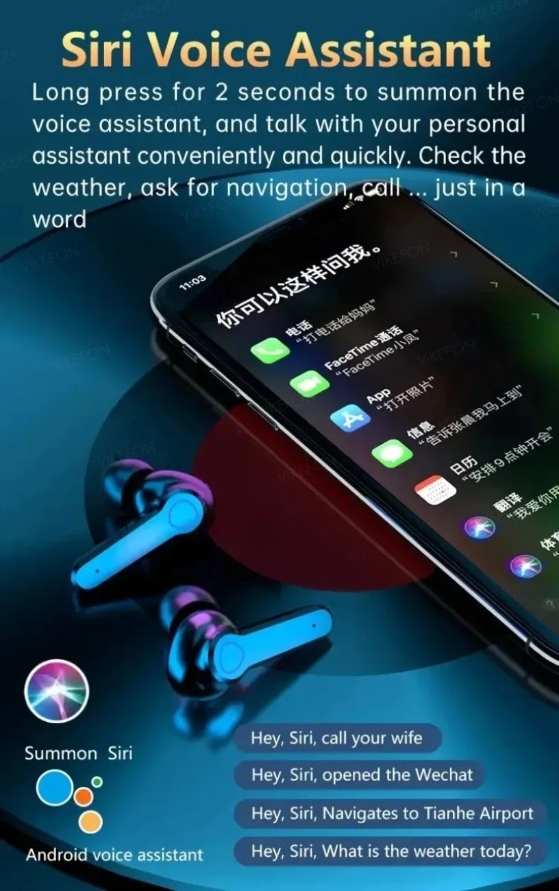Wireless Earbuds with Digital Display – M19