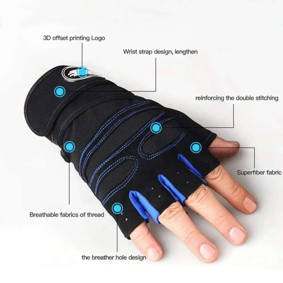 Weight Lifting Gloves - Wristband Fitness Training Gloves