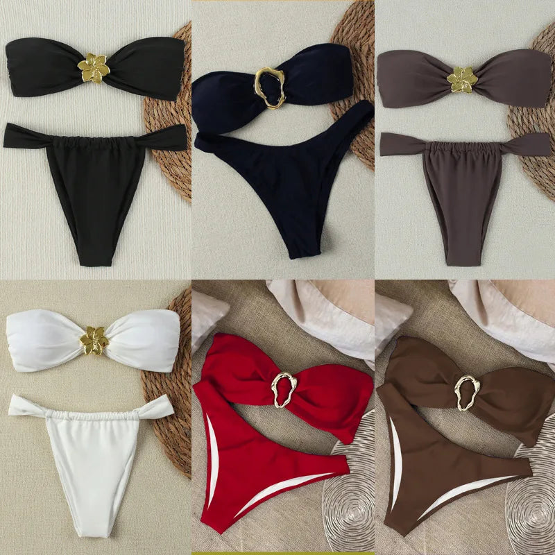 Women's Bandeau Bikini Set - Two-Piece Swimwear