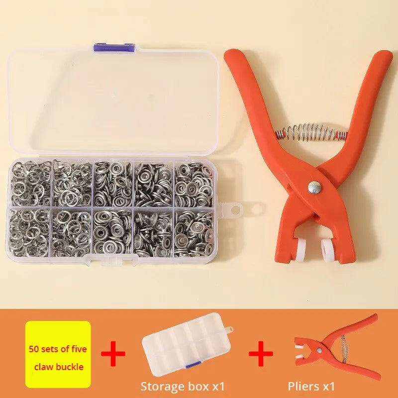 Snap Button Kit - 50-Piece Sewing Snaps With Pliers