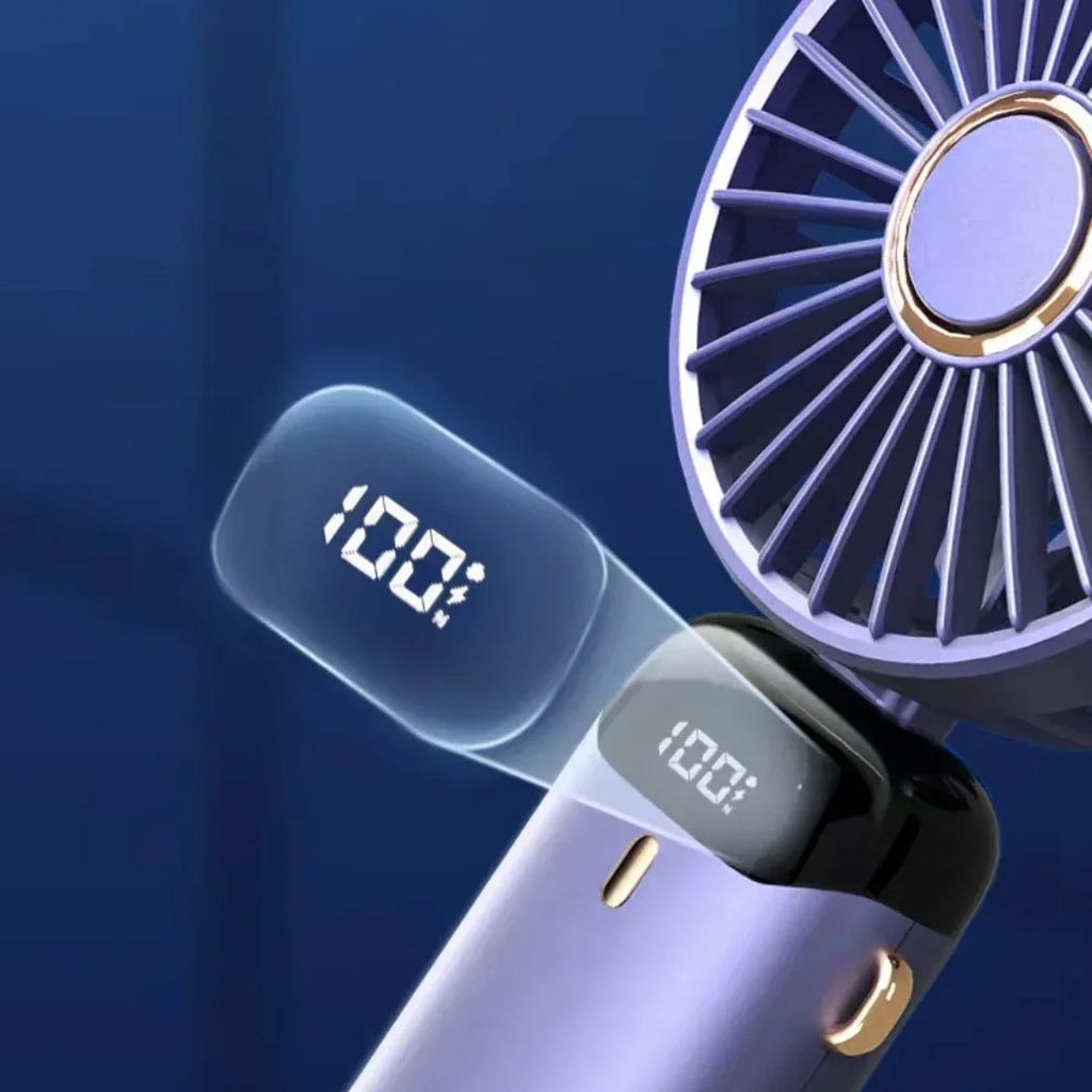 Handheld Personal Rechargeable Fan LED - For Desk or Travel Use