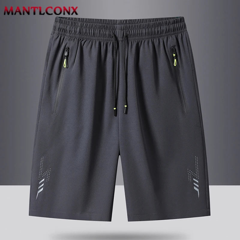 Men's Running Shorts - Elastic Waist Gym Training Bottoms - Dark Gray