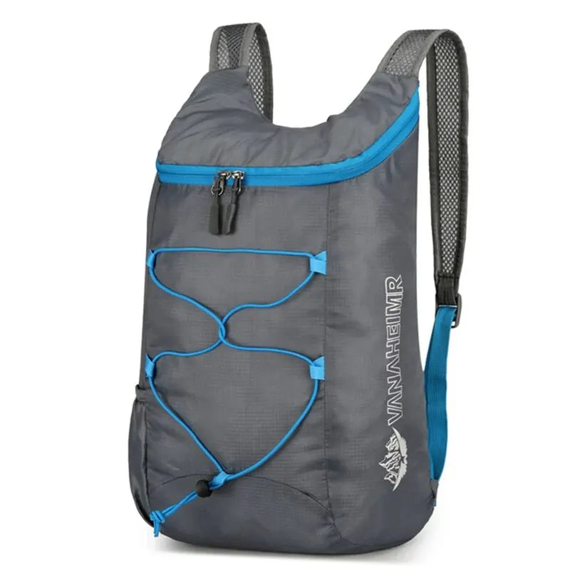 Foldable Travel Backpack - Lightweight Pack for Hiking Trips - Gray