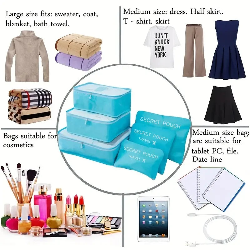 Pink Blue Grey Travel Storage - For Travel and Daily Carry
