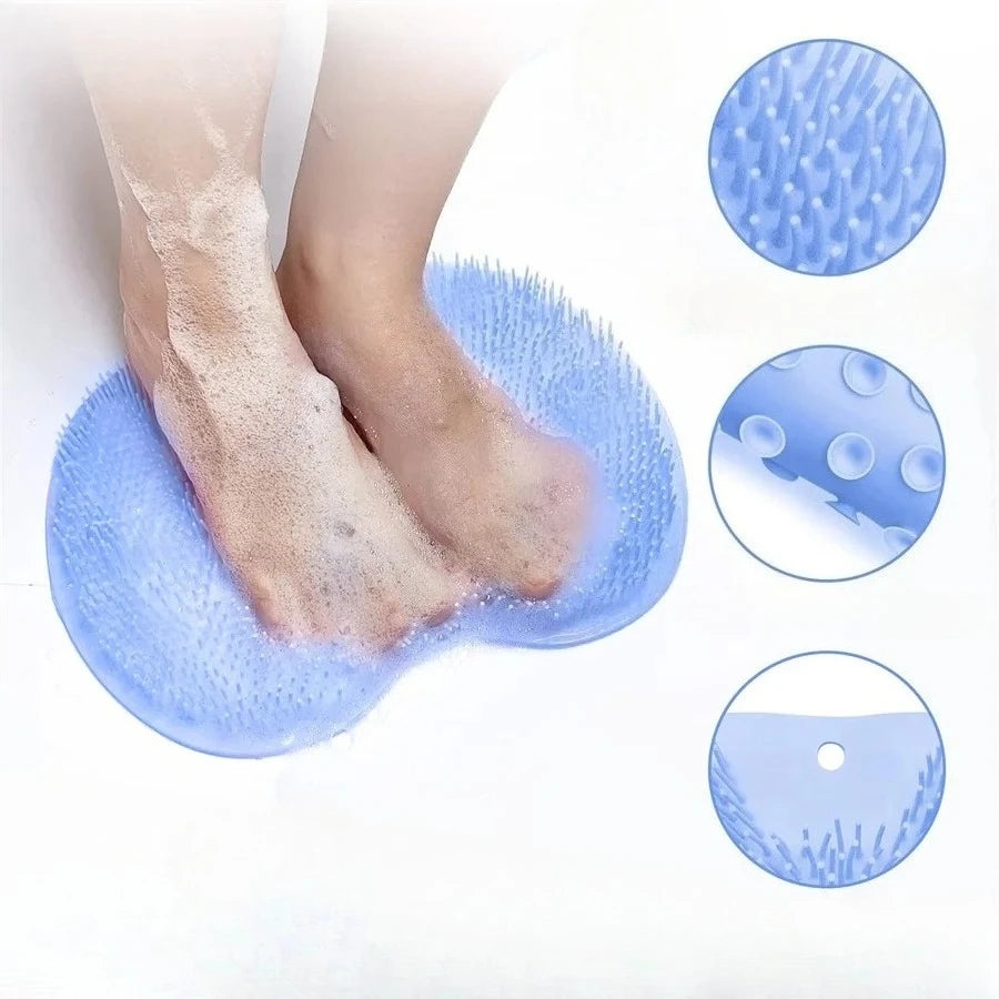 Shower Foot Scrubber Mat - Suction Cup Bath Brush Pad